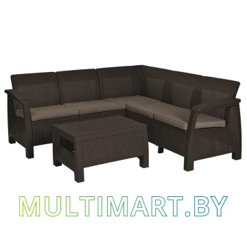 Набор садовой мебели Curver Corfu Relax set (коричневый/серо-бежевый) (227815)